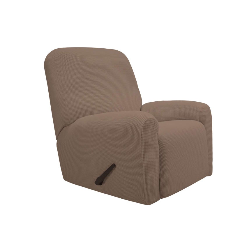 PureFit Stretch Recliner Sofa Slipcover with Pocket â€“ Spandex Jacquard Non Slip Soft Couch Sofa Cover, Washable Furniture Protector with Elastic Bottom for Kids (Recliner, Camel) - Image 1